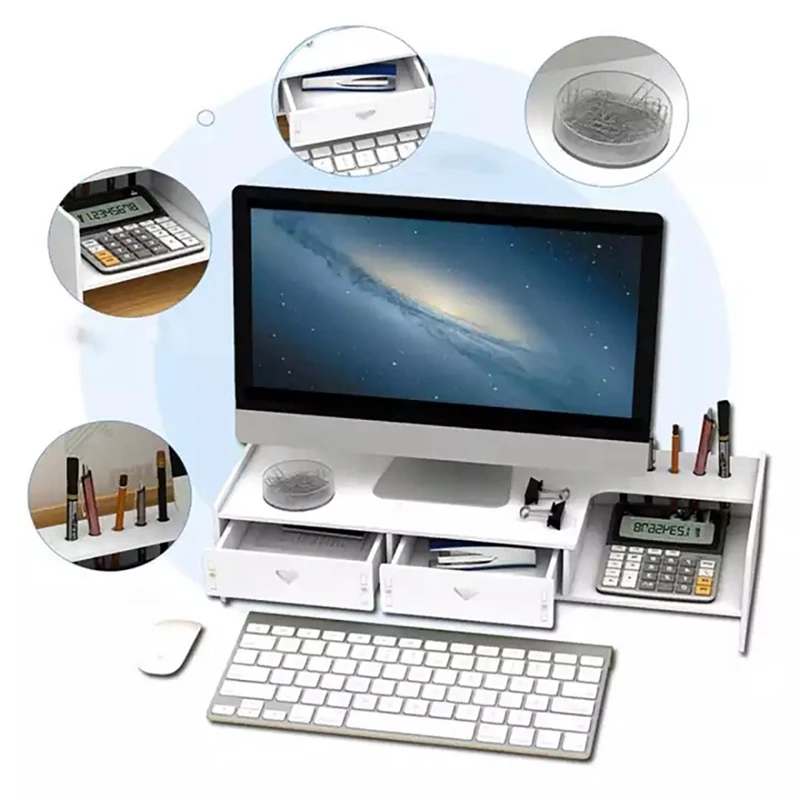 

Promotion! Computer Monitor Screen Increased Shelf Organiser Desktop Rack Desktop Keyboard Rack Increased Base Storage Tray