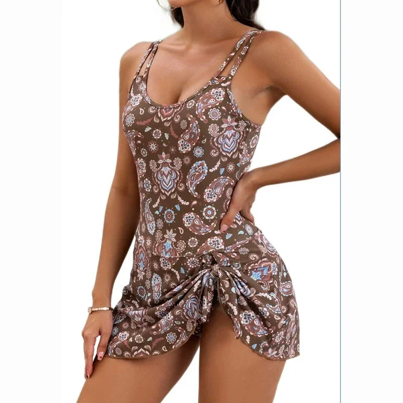 Fashion Printing Plus Size Swimwear Women One Piece Swimsuit Slim Bodysuits Bikinis 2025 New Vacation Beach Dress Bathing Suit