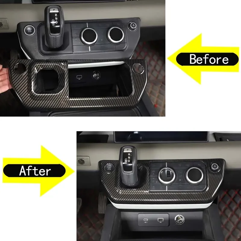 

1Pcs ABS For Land Rover Defender 90 110 2020-2024 car center console shift air conditioning mode button frame cover accessories