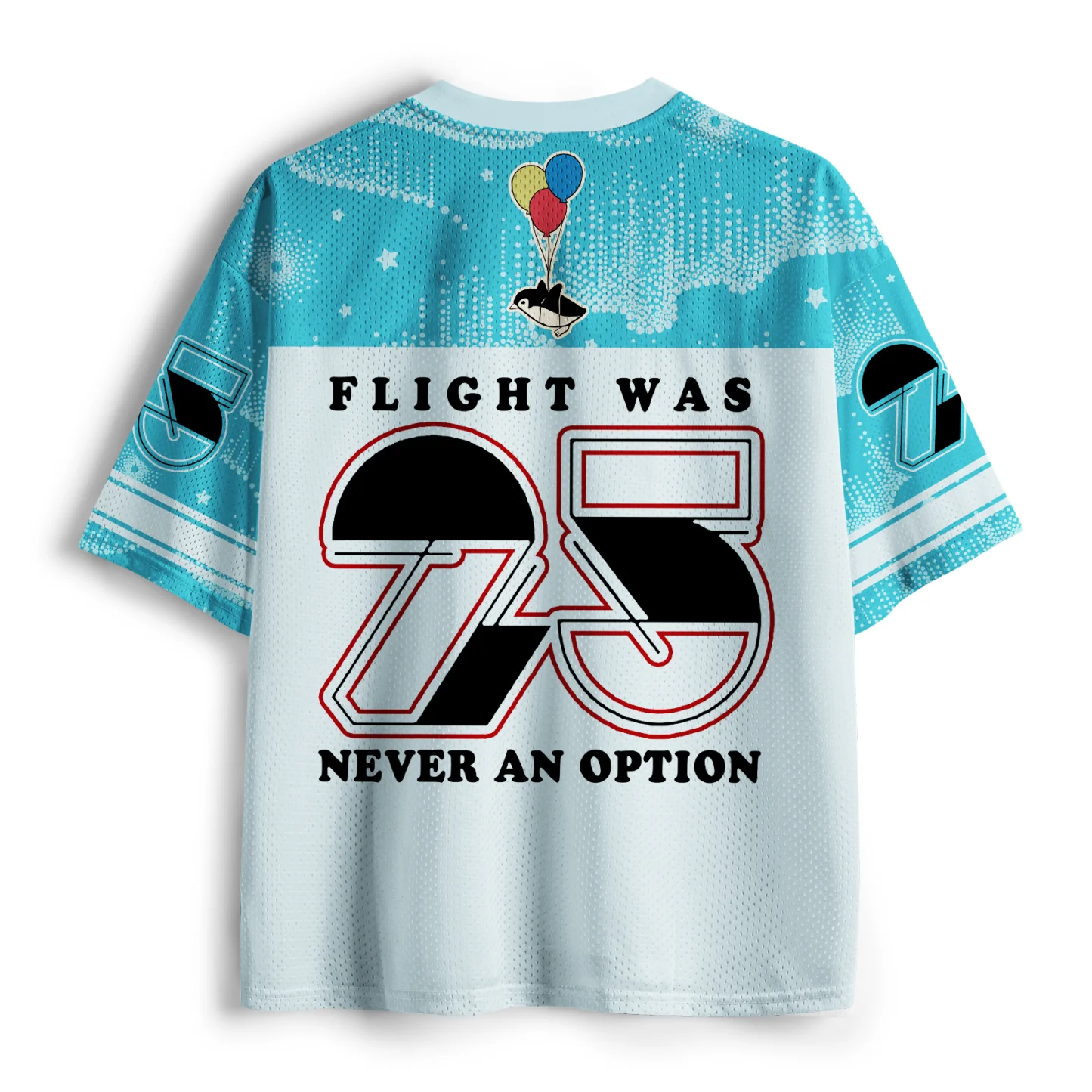 Japanischer Fun Hero Warrior Penguin 3D-gedruckter, lockerer, atmungsaktiver Kurzarmshirt mit V-Ausschnitt für Herren und Damen – Detail 5
