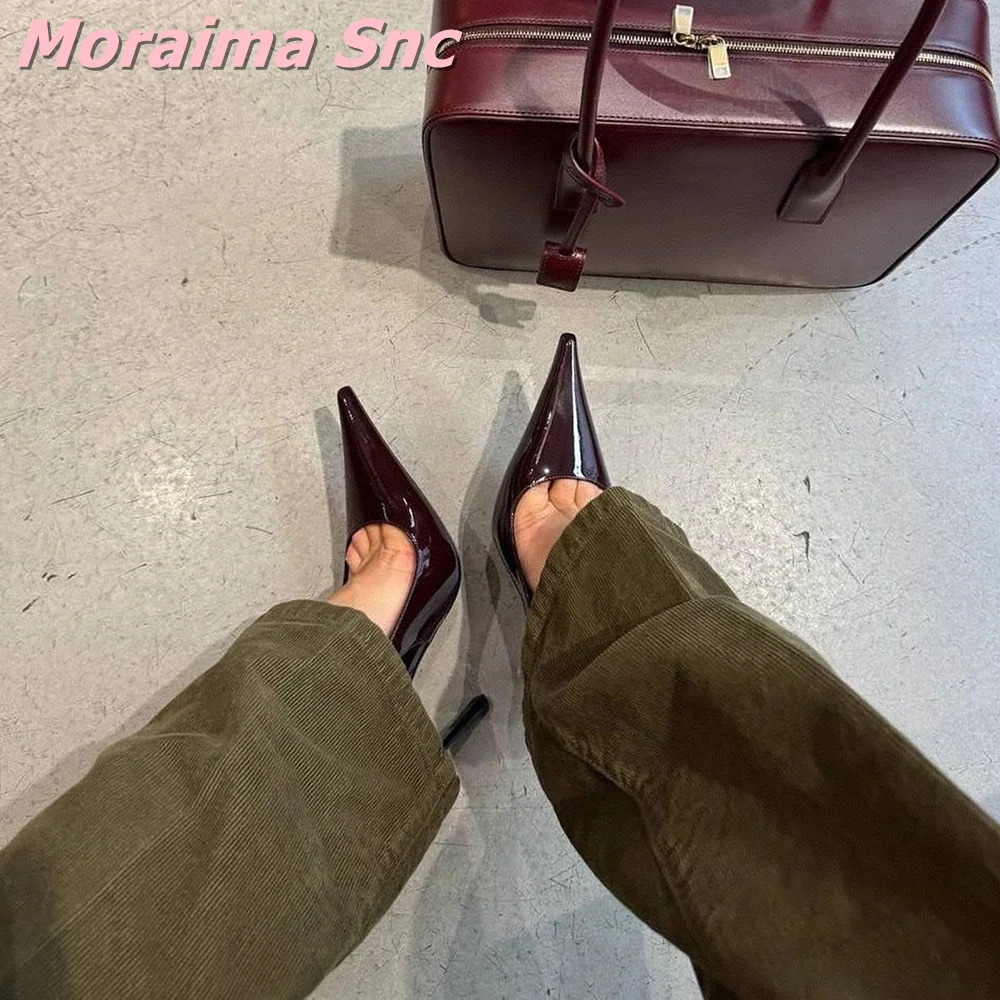 バーガンディ ポインテッドトゥ セクシーサンダル スティレッ - Women'S Shoes Burgundy のレビューと価格