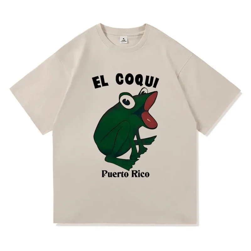 Bad Bunny El Coqui Frog T-Shirt 2025, Debi Tirar Mas Fotos, Damenbekleidung, Harajuku, Unisex, hochwertiges Baumwoll-Top, Grafik-T-Shirt