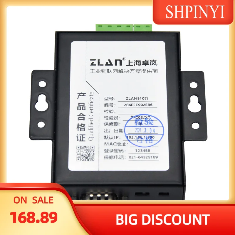 

Изолированный сервер последовательного порта с защитой от помех Шлюз Modbus RS485/422/232 Последовательный порт для Ethernet Шлюз MQTT/JSON ZLAN5107I