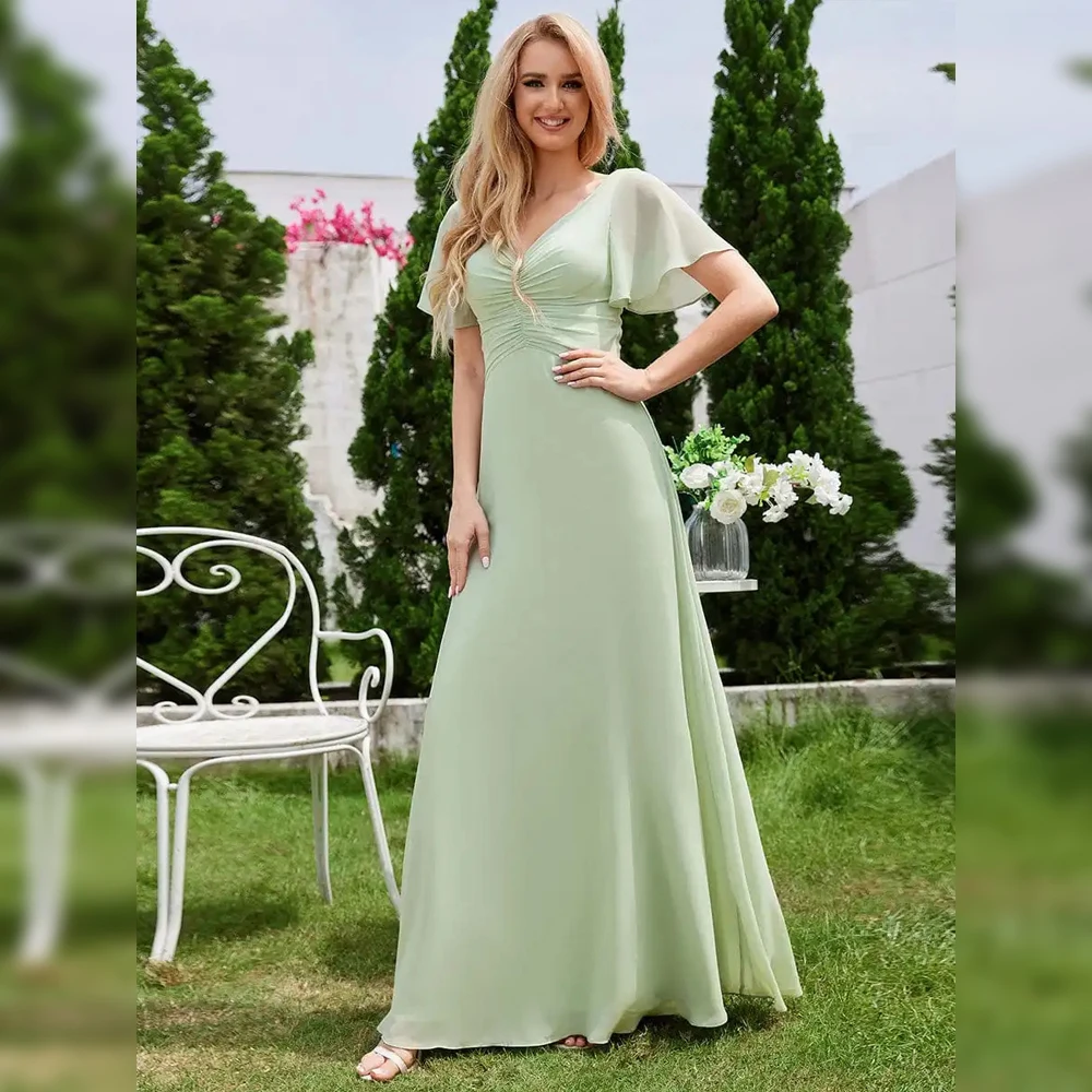 baziiingaaa-party-dress-chiffon-pleated-bridesmaid-dress-with-ruffle-short-sleeves-evening-dress
