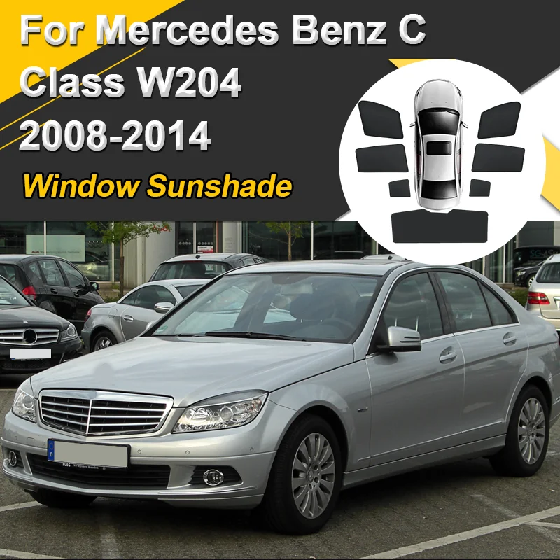 

Car Sun Shades For Mercedes Benz C Class W204 2008-2014 Sunshades Mesh Magnetic Heat insulation Window Visor Auto Accessories
