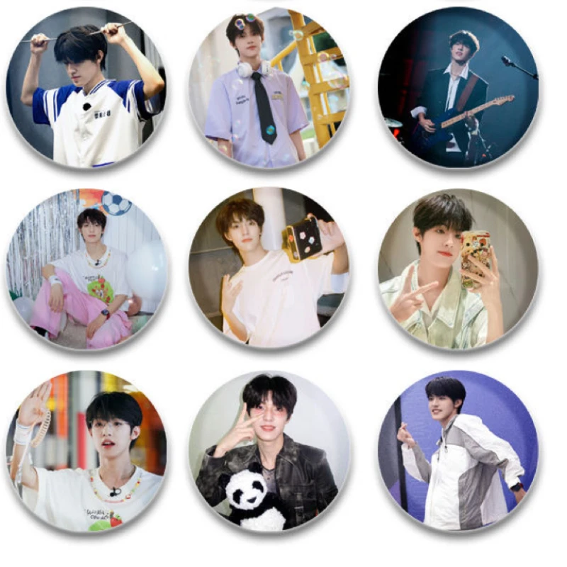 9 قطعة/مجموعة TF الأولاد وانغ يوان وانغ junkai qian xi تشانغ تشو zhixin su xinhao تشانغ junhao zuo شنق شارة بانغ بروش حقيبة ديكور دبابيس