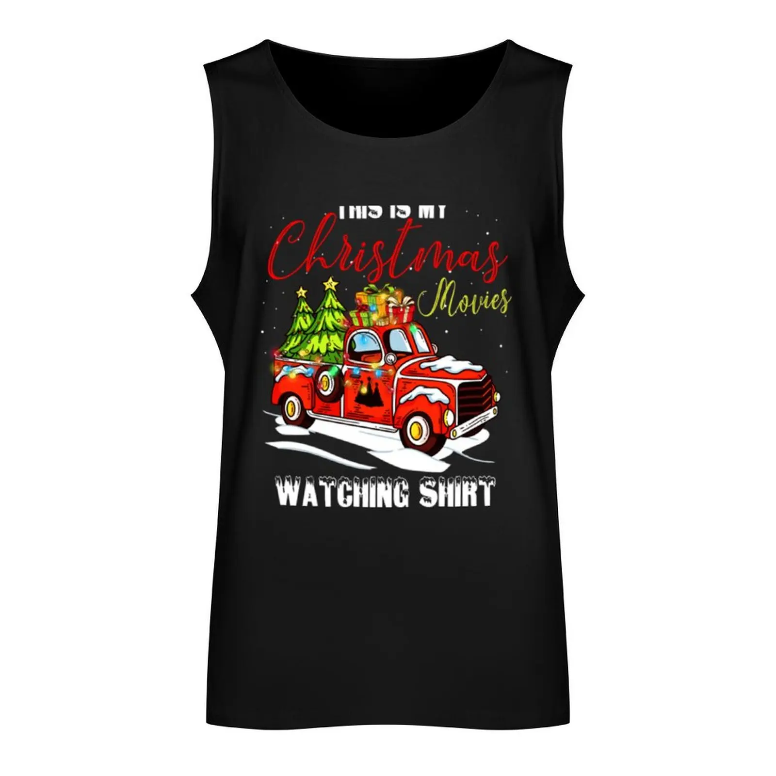 Cute Funny Xmas Movie Watching Tank Top bodybuilding t-shirts man Men's sleeveless