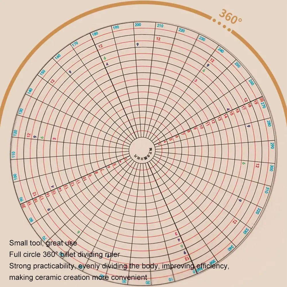 Pottery Acrylic Circle Bisection Line Ruler Trimming Center Point Auxiliary Turntable DIY Ceramic Clay Sculpting Line Tool