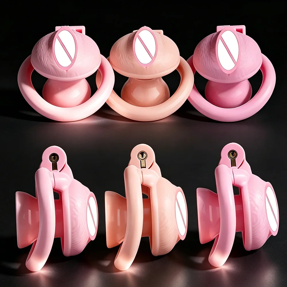 FRKO ABS Inverted Sissy Chastity Penis Cage Device Real Clitoral Labia Male To Female 4 Lockcock Rings Sex Toys Pussy Worship - view 2