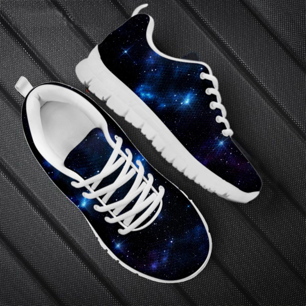 2025 Galaxy Print Women Mesh Sneakers Light Comfortable Flat Sport Jogging Running Casual Shoes Breathable Walk Footwear Lace up