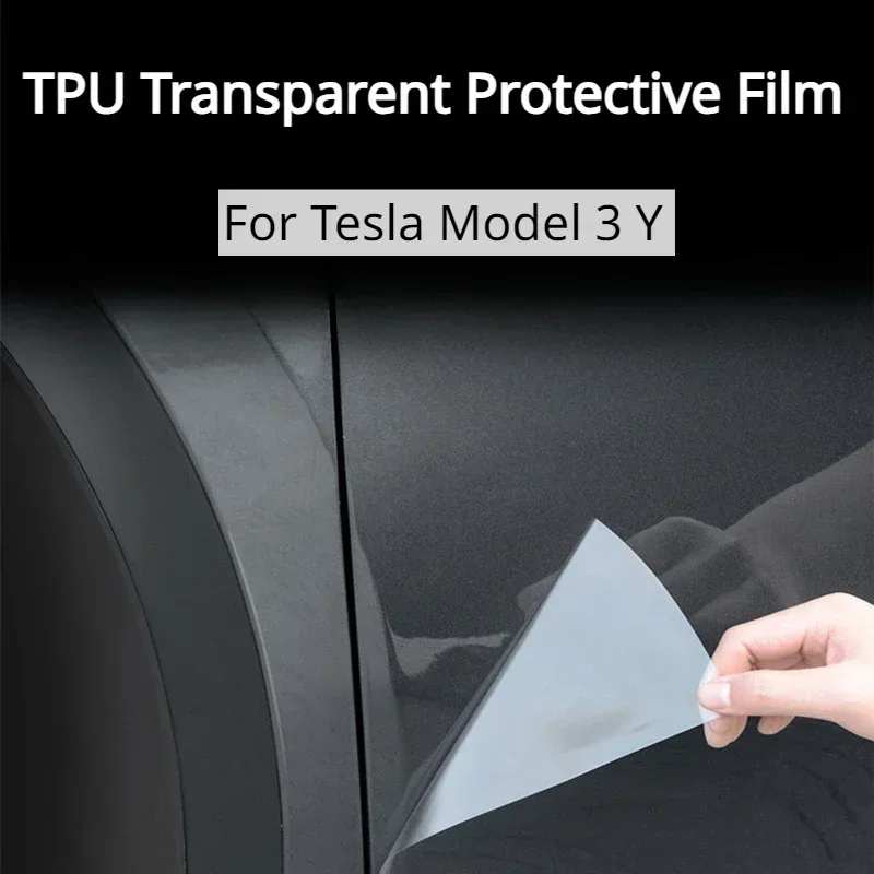 TPU Transparent Film for Tesla Model 3 Y Front Door Rear Door Extended Car Body Protective Film Invisible Car Clothing Set 2023 