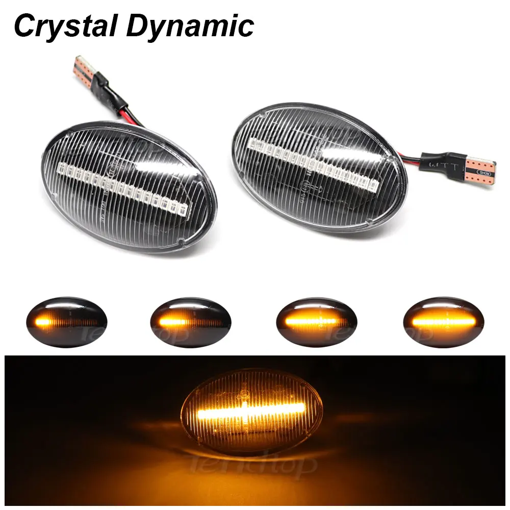 2pcs Dynamic Amber Car LED Flashing Turn Signal Side Marker Lamp For Opel Corsa B C  Astra F Meriva A Combo B C