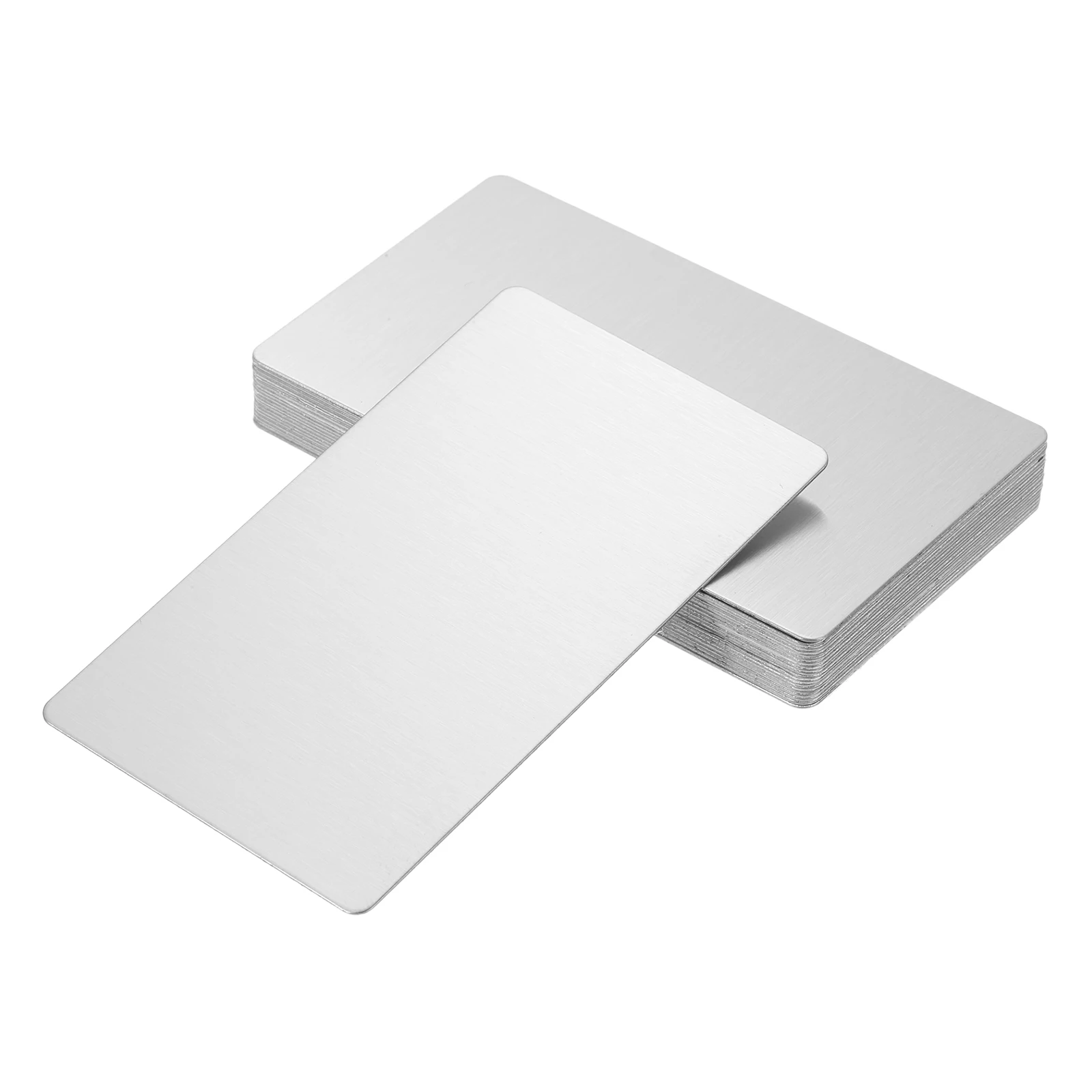 10/12/20Pcs 85x50x0.5mm Blank Metal Business Cards Stainless Steel Sheet Name Card for Laser Engraving DIY Gift Cards Silver