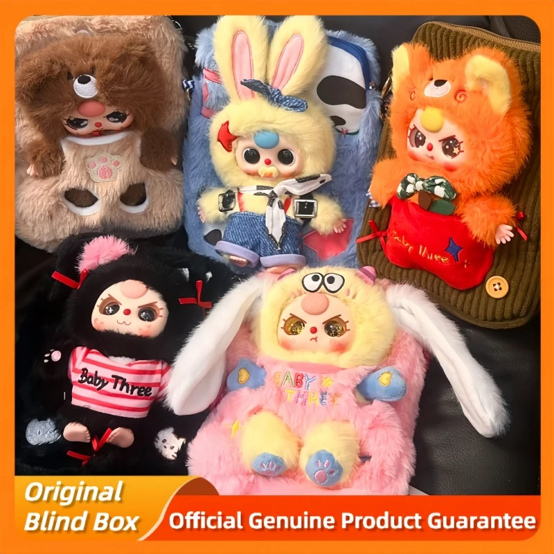 

New Baby Three Travel Mobile Phone Bag Series Blind Box Cute Vinyl Plush Phone Bag Trendy Toys Phone Bag Mystery Box Xmas Gift