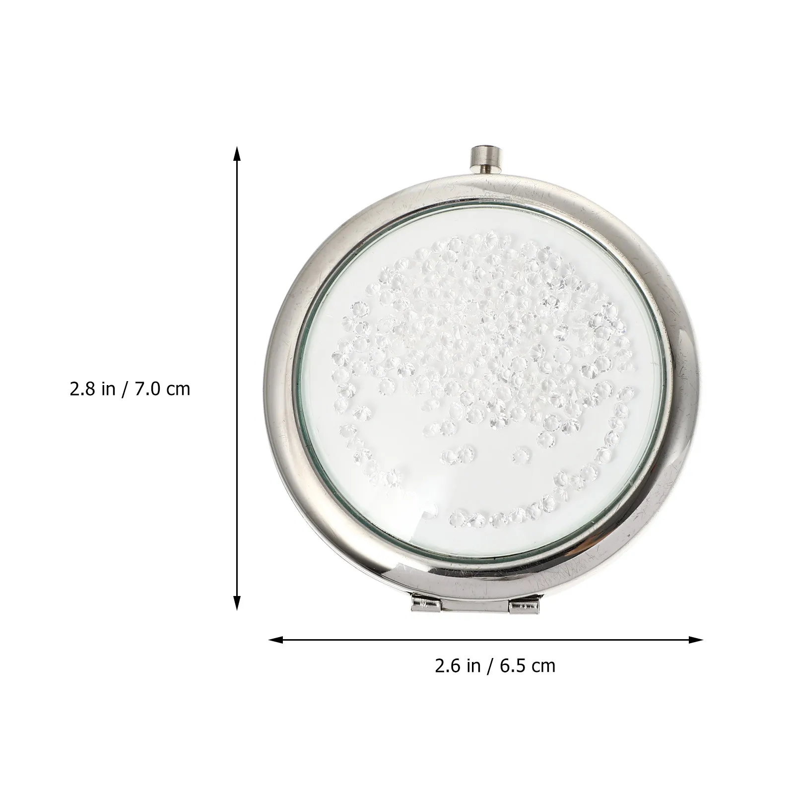 Miroir métallique pliant rond Double face Portable, petit outil de maquillage de voyage pour femmes, fête pique-nique, miroir de maquillage pliant en plein air