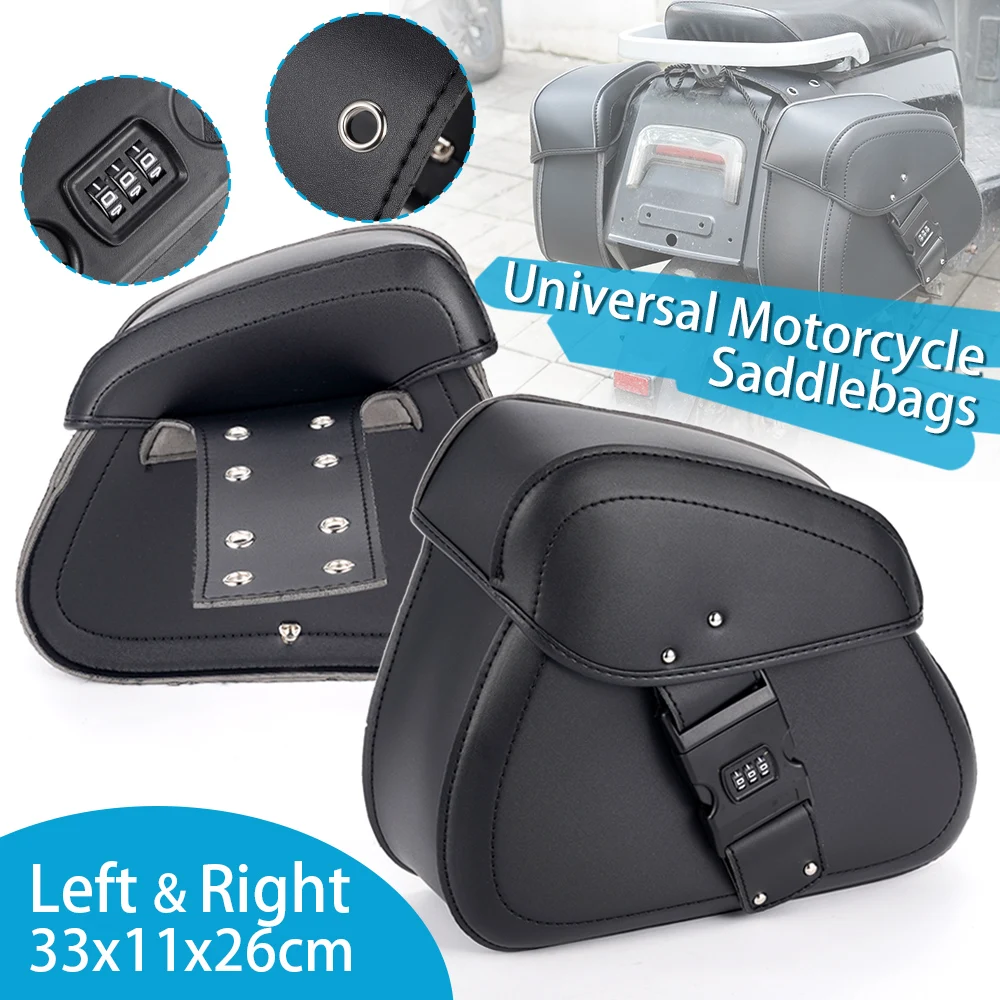 

A Pair of 2 Black Motorcycle Hanging Bags, Suitable for Motorcycle Bags, Side Boxes, Side Bags, Tool Bags, Saddle Bags