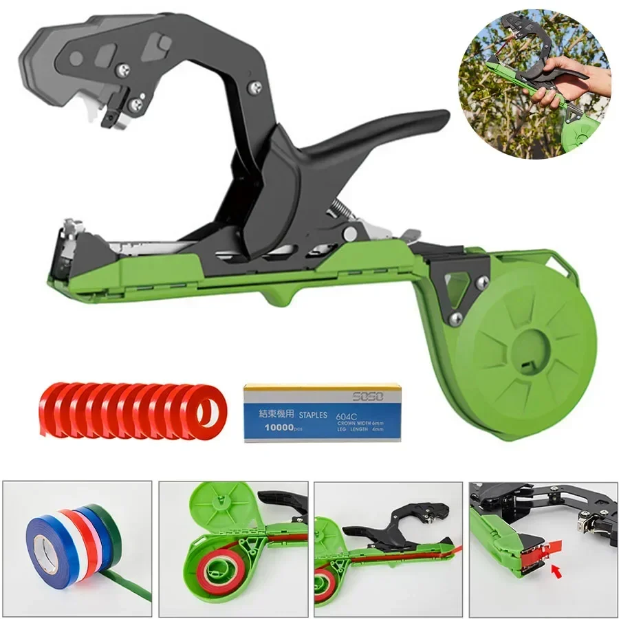 

Portable Garden Hand Tying Machine Plant Lightweight Garden Tools Set Plant Tape Tool for Vegetables Grapes Tomatoes Cucumbers