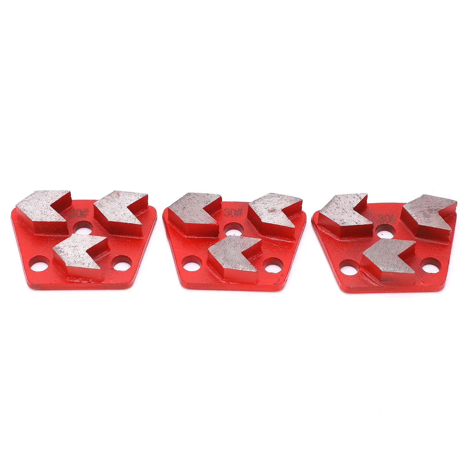 3 Teeth Trapezoid Concrete Grinding Shoes - Aggressive Cutting Power Tool Accessories – Red 30# for Woodwork