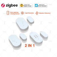 2 In 1 Zigbee Door Window Sensor With Lux Light/Vibration Sensor Home Security Alarm Door Detector Support Home Assistant Z2M