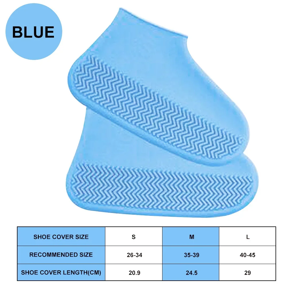 1 Pair Silicone WaterProof Shoe Covers S/M/L Covers Slip-resistant Rubber Rain Boot Overshoes Accessories For Outdoor Rainy Day