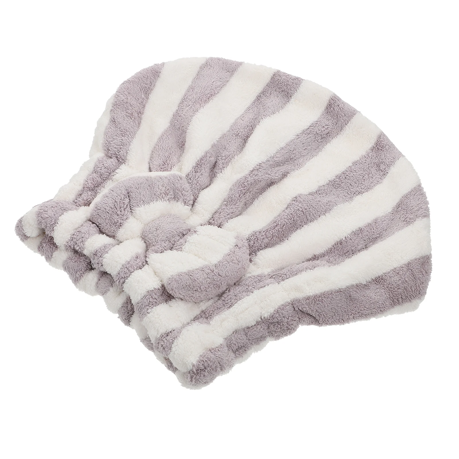 

Dry Hair Towel Cap Fiber Bath Women Girl Child Bonnet Waterproof Striped Design Comfortable Shower Hair Drying