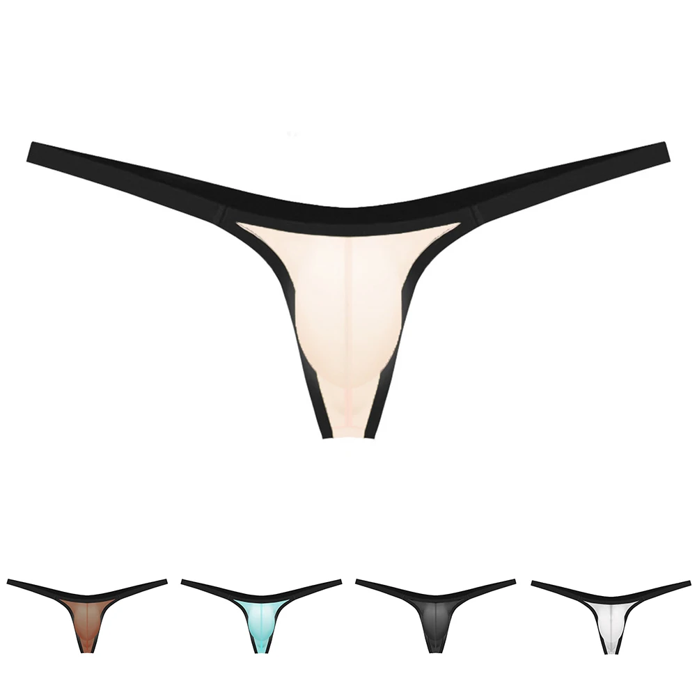 

Bulge Pouch Panties Brown G-String Low Rise Brand New Condition Classic Style Thongs Comfortable Fit Male Beach Wear Nightwear