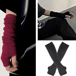 Ladies Fingerless Long Gloves Knitted Gloves Winter Warmer Wrist Arm Knitted Gloves Winter Warmer Gloves Ladies Gloves