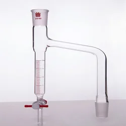 SYNTHWARE Water separation distillation receiving tube, 2mm aperture PTFE valve, DISTILLATION RECEIVER, DEAN STARK, D45