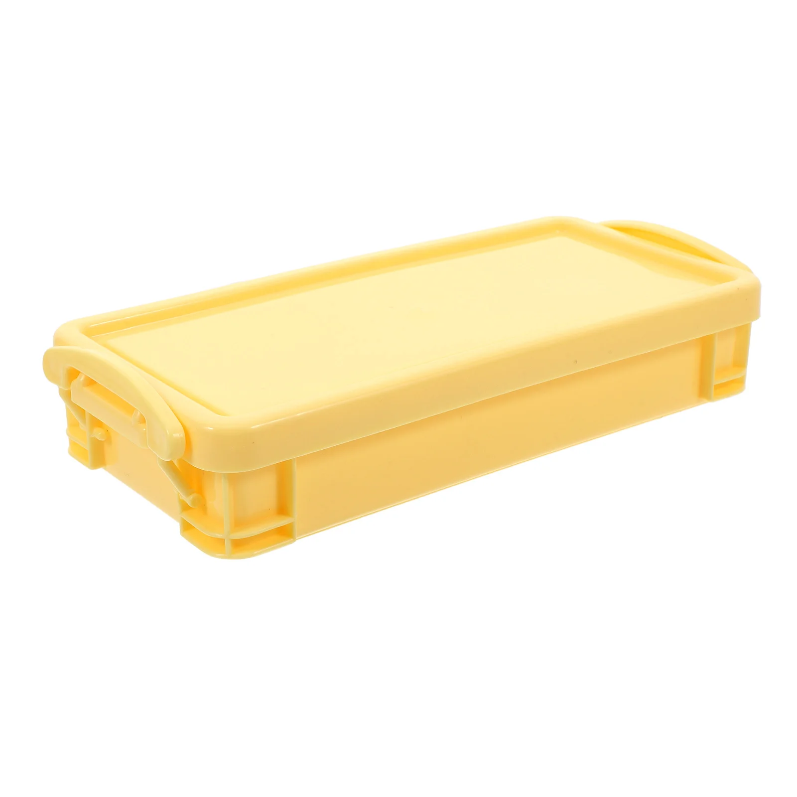 

Stackable Plastic Pencil Box Hard Plastic Pencil Case Snap Tight Lid School Desk Organizer Storage Box Marker Storage Organizer