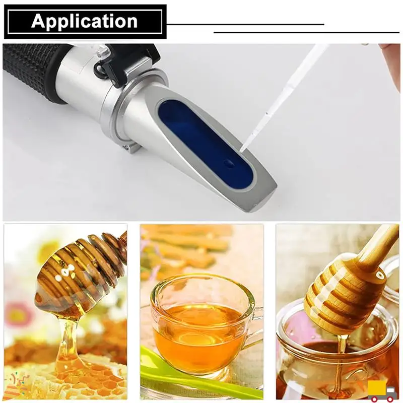 1Set Handheld Refractometer Honey Moisture Tester Sugar Content Meter 0-90% Metal