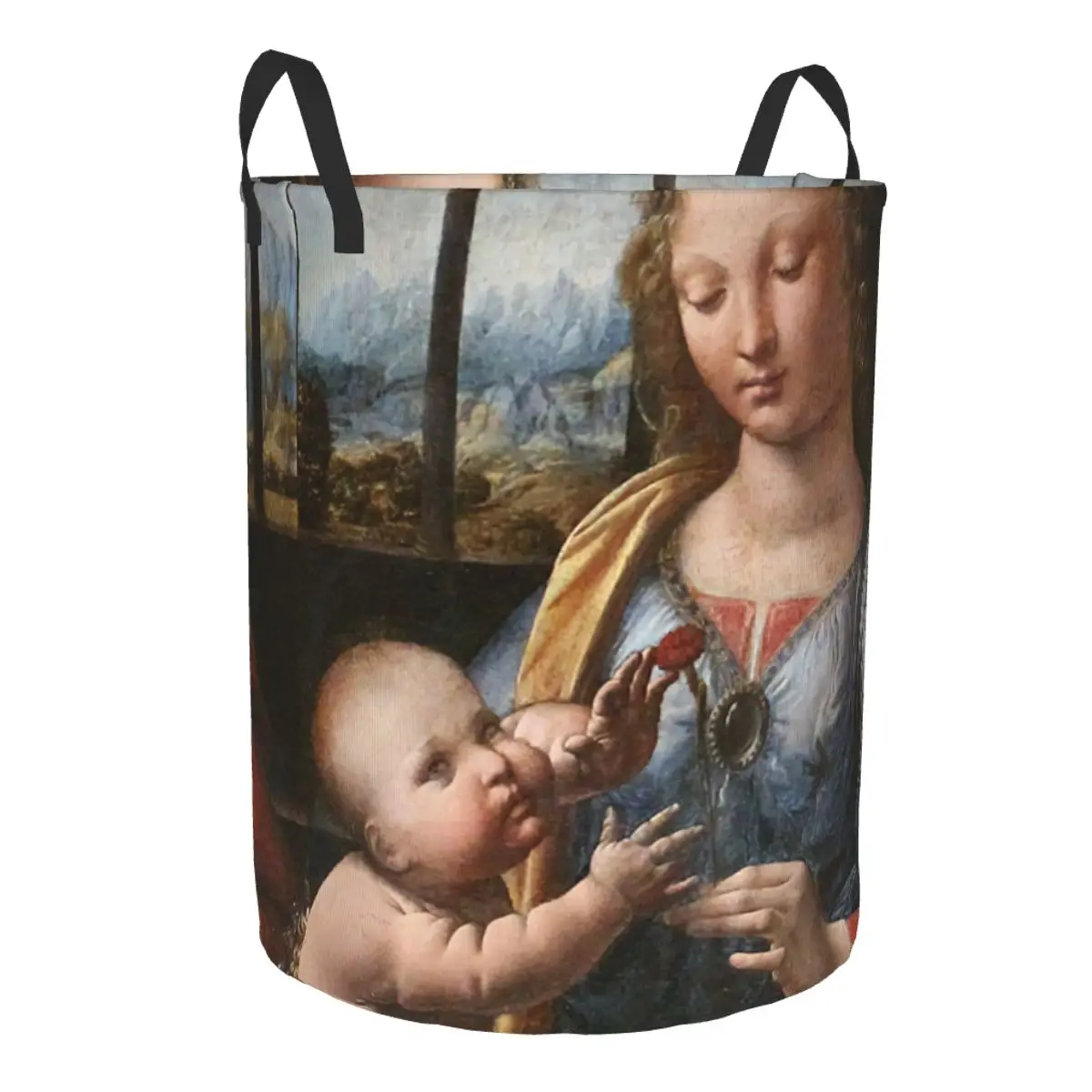 Madonna Of The Carnation Laundry Basket Collapsible Leonardo Da Vinci Baby Hamper for Nursery Toys Organizer Storage Bins