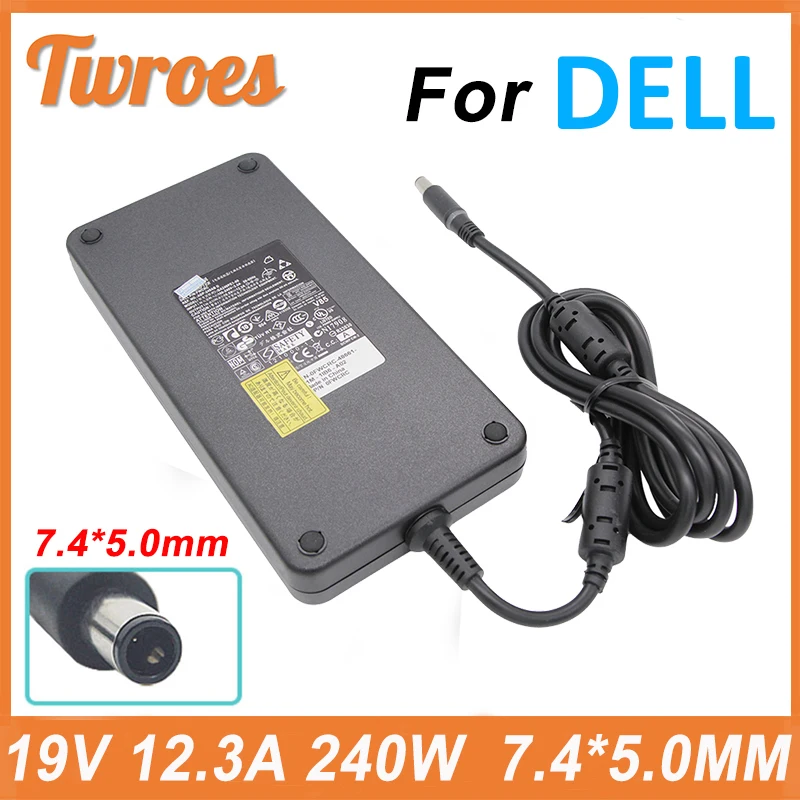 

240W 19.5V 12.3A 7.4*5.0mm Laptop Adapter ADP-240AB D Charger For Dell Alienware M15x M17x M18X R2 X51 M4700 M6700 M6800 J211H