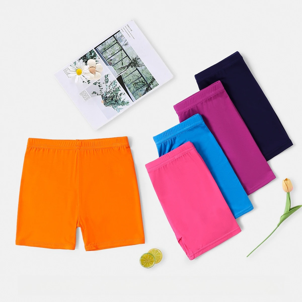 Cotton Modal Girls' 3/4 Shorts – No Roll Edge, A-Class Soft & Breathable Underwear Pants for Kids, Summer Safety Shorts