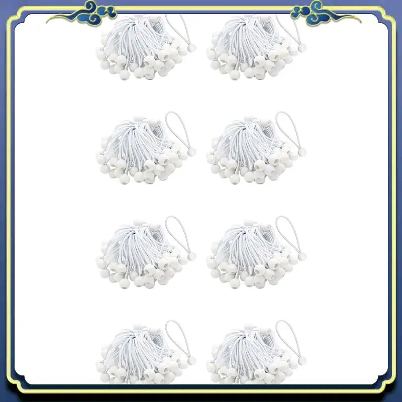 

A56P-400 Pcs Bungee Cord With Balls Elastic Ties Bungee Toggles Ties For Marquees,Tents Banners,Flag Poles,Tarp (White)