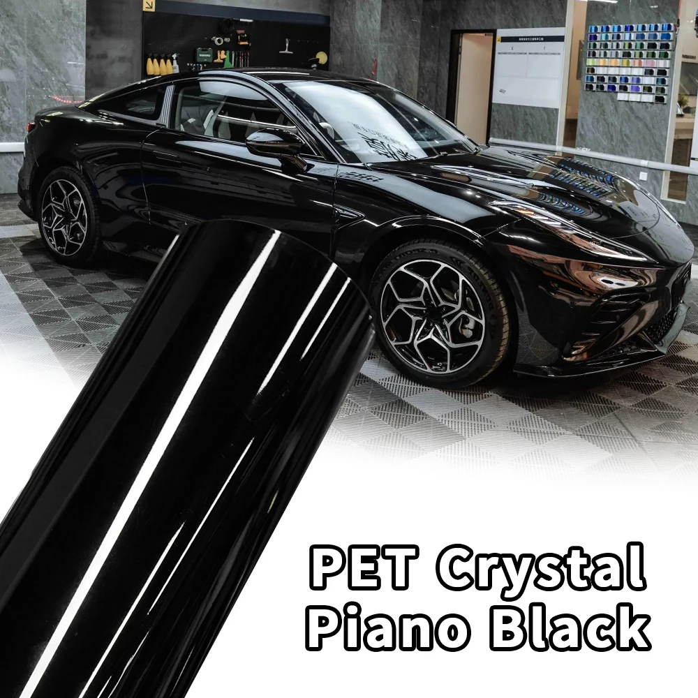 

Ultra Glossy Piano Black Vinyl Wrap Sticker Self Adhesive DIY Air Bubble Free for Car Motorcycle Decoration
