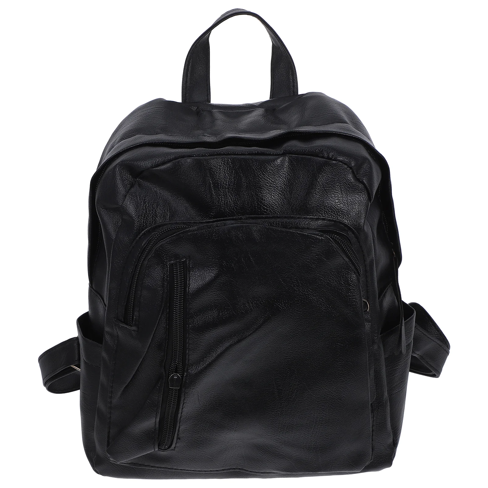 حقيبة ظهر عصرية من البولي يوريثان باللون الأسود ذات سعة كبيرة حقيبة كتف للسفر المدرسية مضادة للسرقة وسحاب حقيبة ظهر من البولي يوريثان