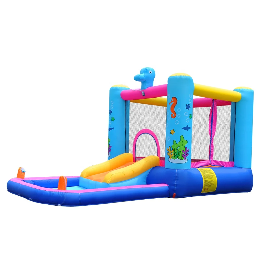 Baby Inflatable Trampoline with Pool Slide Castle Inflatable Castle Inflatable Bouncy Slide Jump House Toy Tents