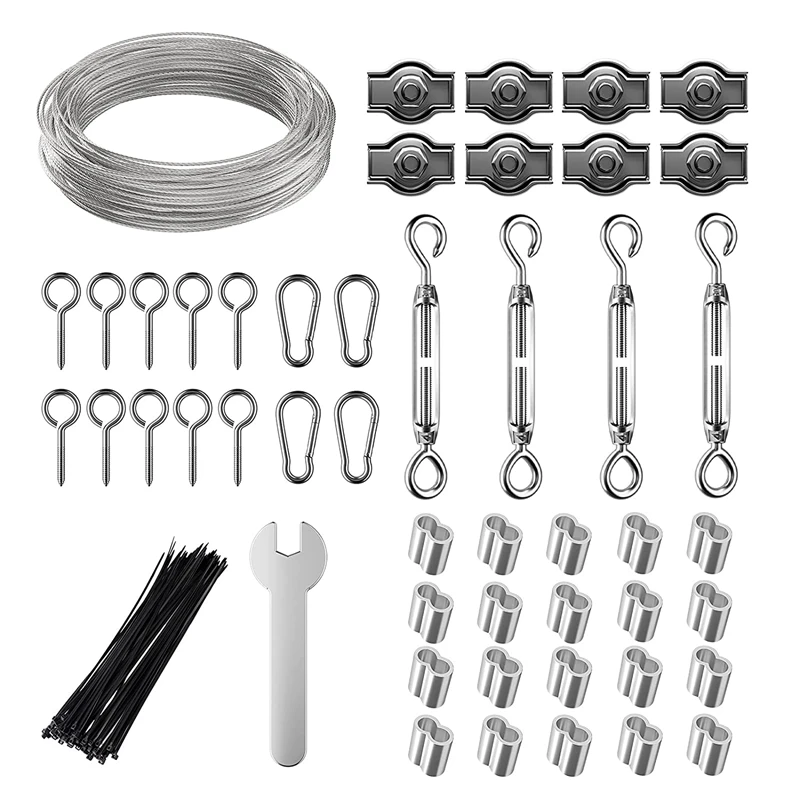 45M PVC Coated Wire Trellis Kit/Fence Wire Tensioner/Catenary Wire Kit/Plant Training Wire Kits/Wire Trellis Kit