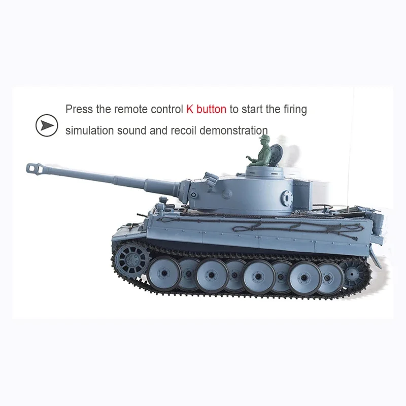 3818-1 German tiger type I heavy-duty 2.4G remote-control tank toy smokes and emits military metal model