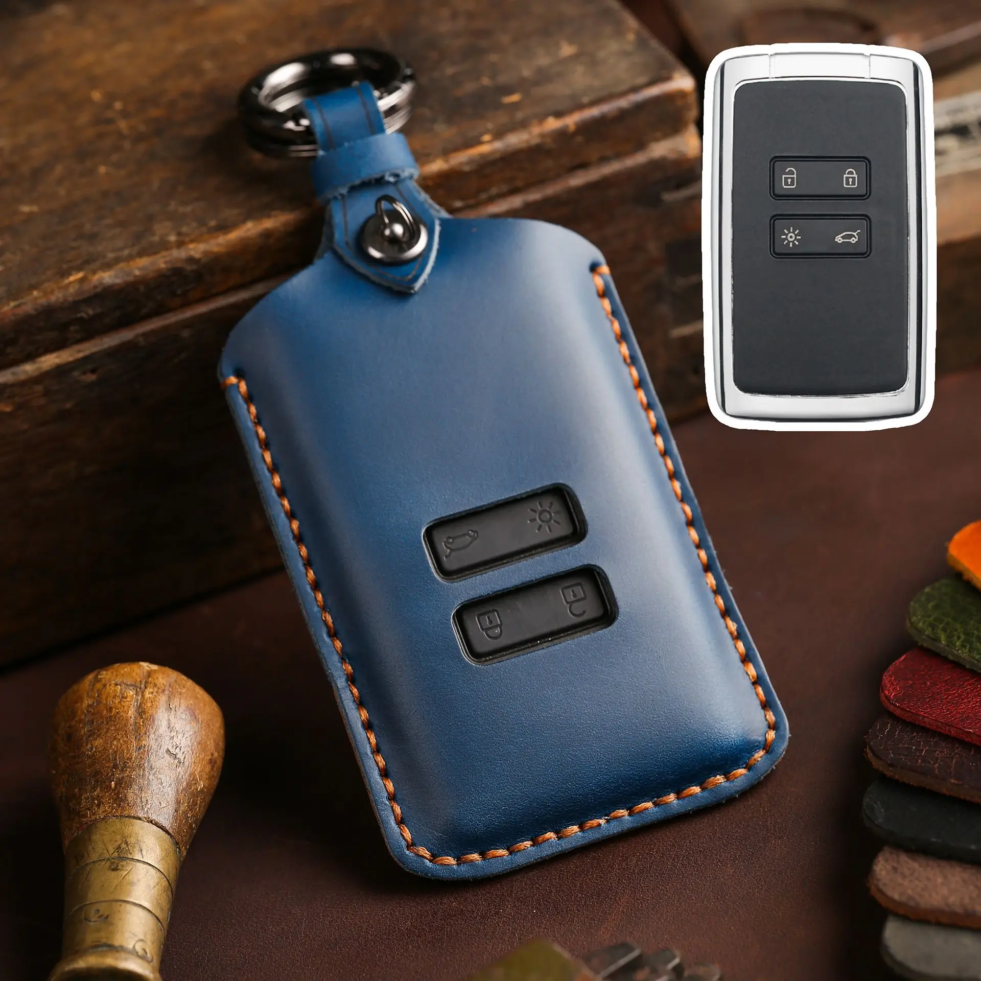 

Кожаный чехол для ключей автомобиля, чехол для Renault Captur Koleos Kadjar Arkana Megane Dacia Duster Sandero Stepway, аксессуары