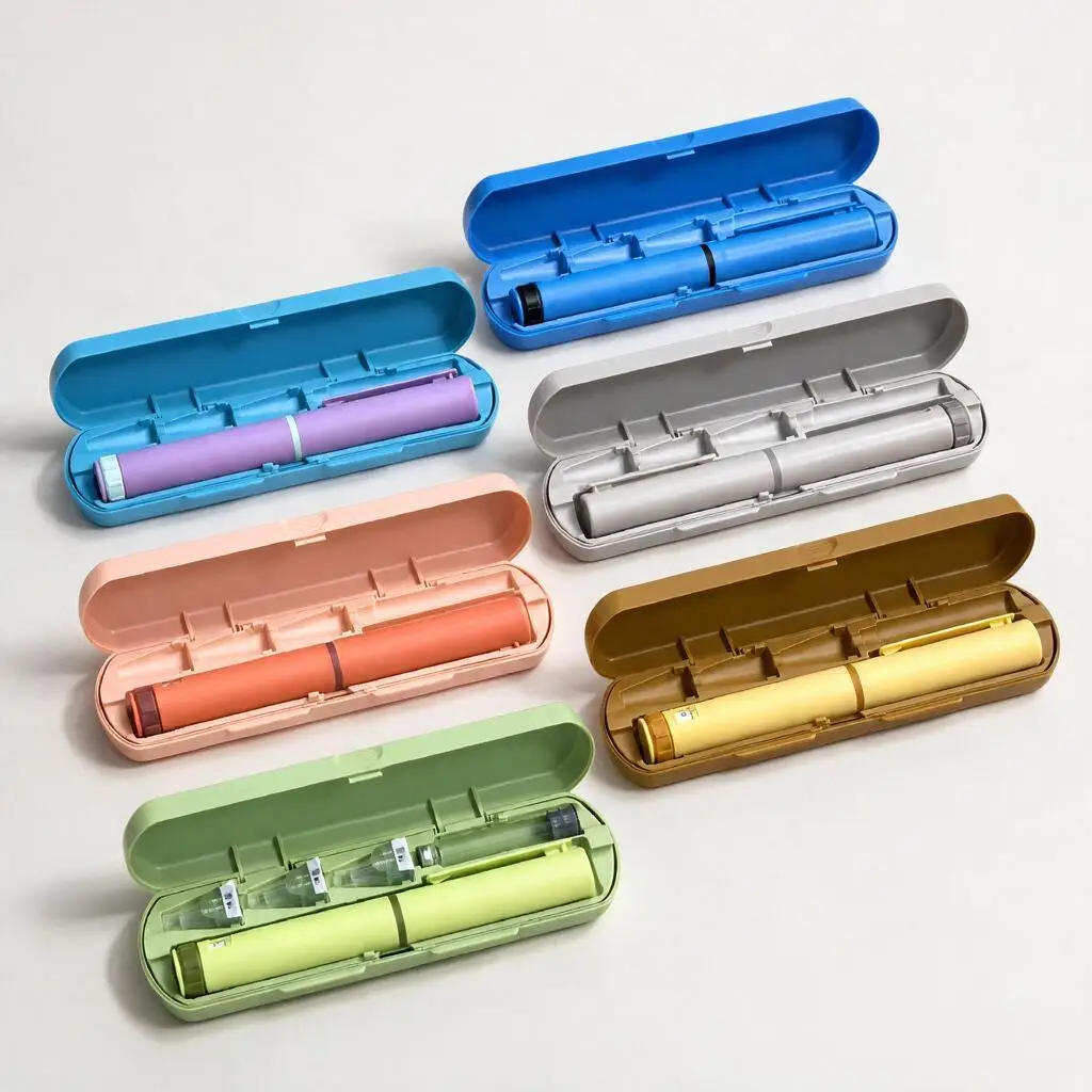 Multi-Color Available 60IU Reusable Plastic Insulin Injection Pen With Portable Case Fit with 3ml Insulin Cartridges Glass Vial