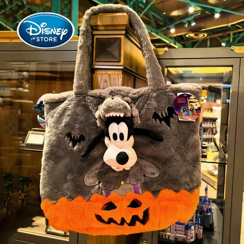 borsa-tote-in-peluche-disney-goofy-–-design-zucca-di-halloween-con-bordo-in-pelliccia-grande-capacita-40-35cm