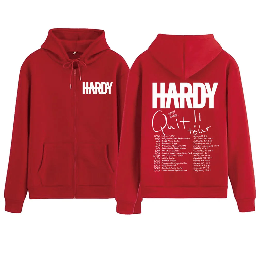 Hardy Quit Tour 2024 Zipper Hoodie  Harajuku Pullover Tops Sweatshirt Streetwear