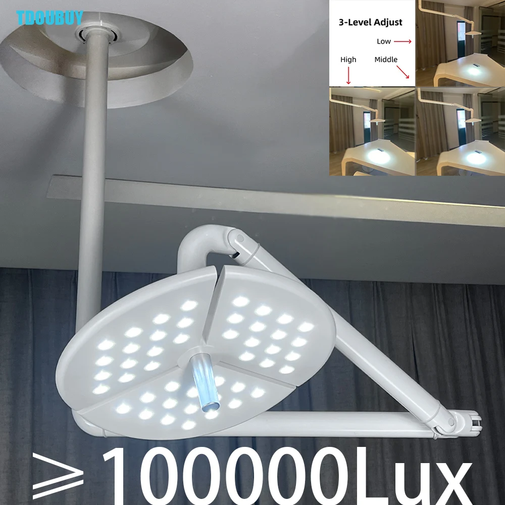 High Brightness Ceiling LED Shadowless Lamp Touch Switch, 70W/80W Surgical Light for Dental Cosmetic Veterinary Examination