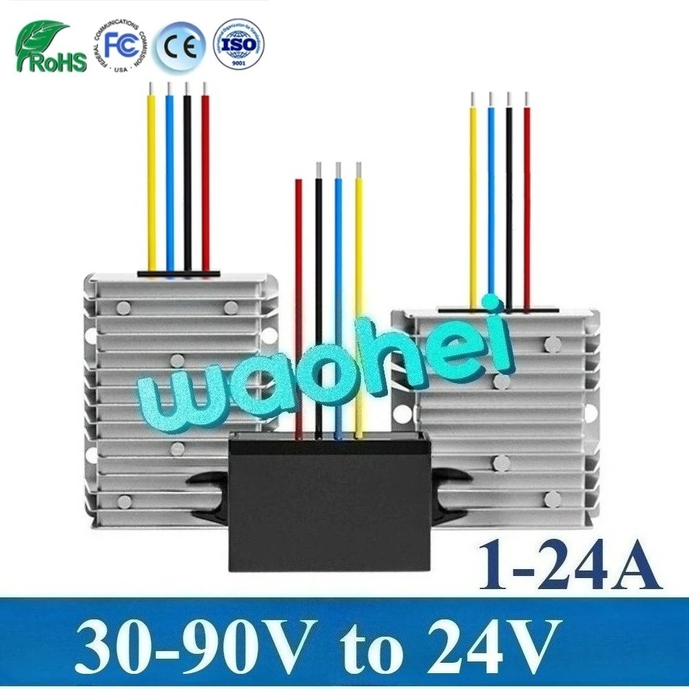 

30-90V to 24V 1-24A DC DC power converter Step Down voltage regulator supply regulator module inverter buck converter Golf Cart