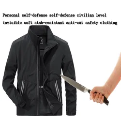 Anti-cutting Stab-resistant Defensa Policial Men Jackets Civilian Travel Party Outdoor Safety Stealth Protective Hack Clothing