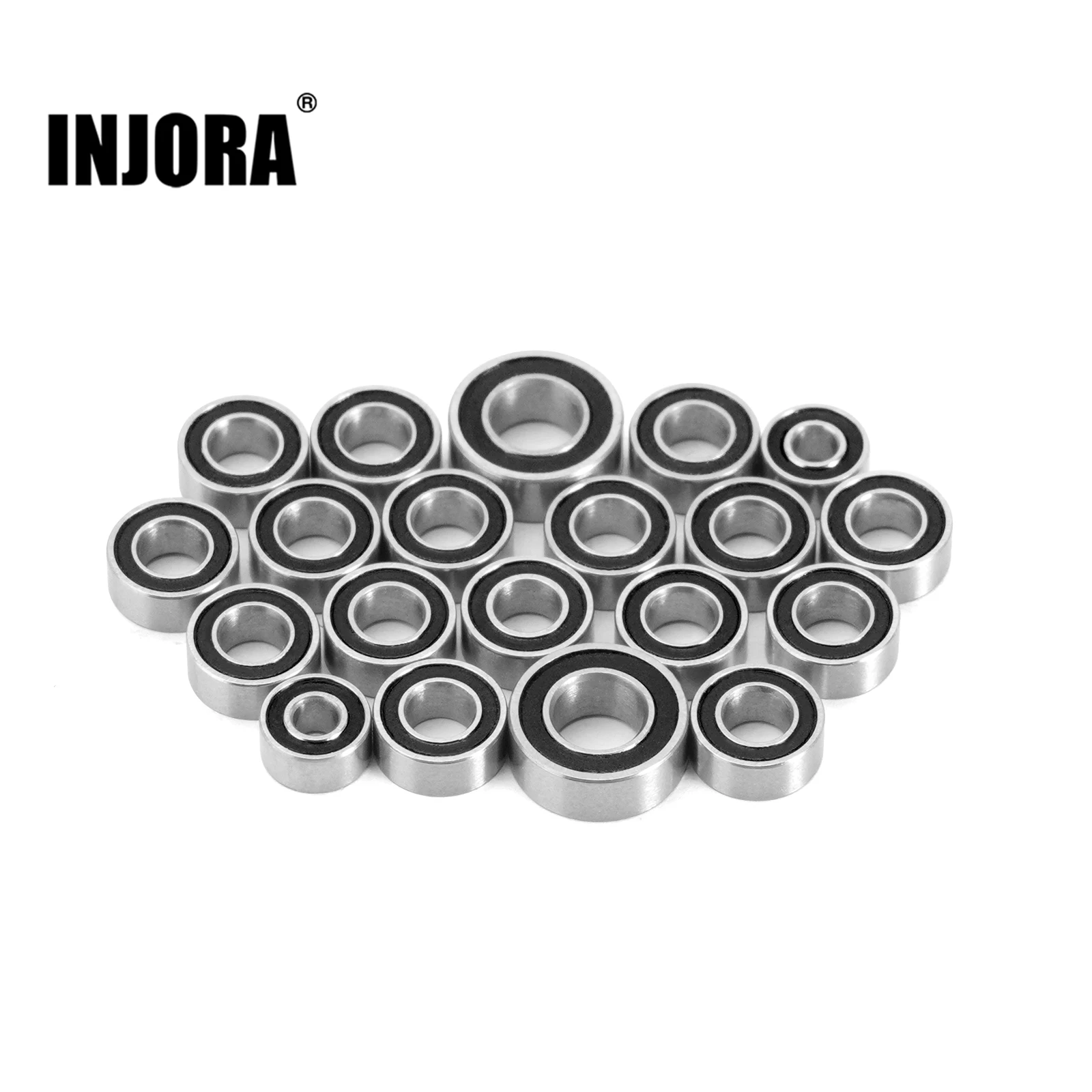 INJORA 20PCS Sealed Steel Bearing Kit for 1/24 RC Crawler Axial SCX24 Upgrade