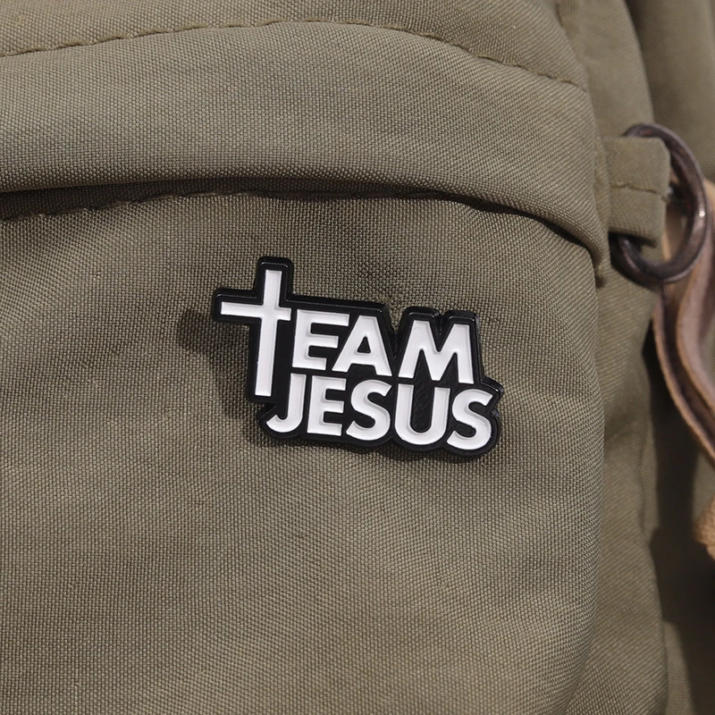 Team Jesus Enamel Pin Christian Faith Pray God Religious Brooch Lapel Backpack Badge Clothing Jewelry Accessories Gift Wholesale