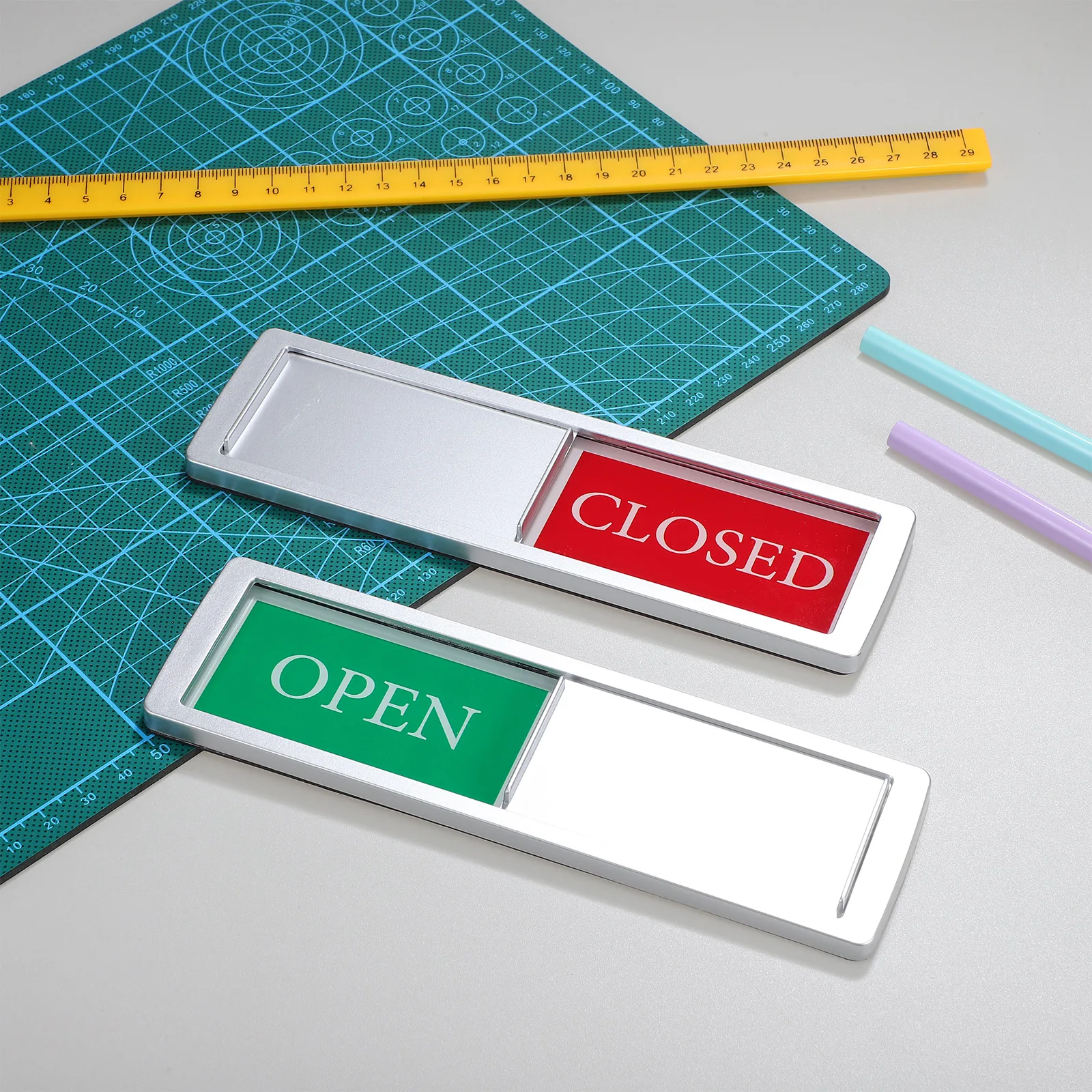 2 قطعة علامات غسالة الصحون المغناطيسي انزلاق مفتوح مغلق مؤشر الاكريليك النفط مقاومة الخصوصية لافتة لغسل مكتب المنزل