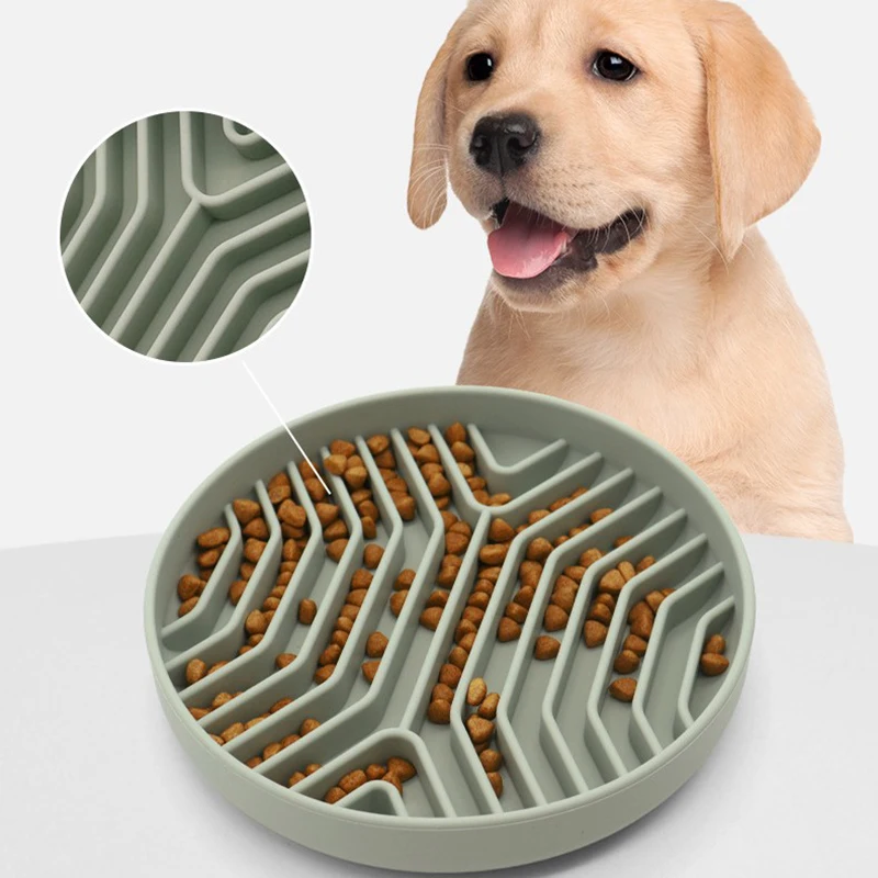 

Non-slip Silicone Pet Slow Food Bowl Anti-choking Anti Knockover Cat Slow Feeder Mat with Suction Cup Dog Accessories